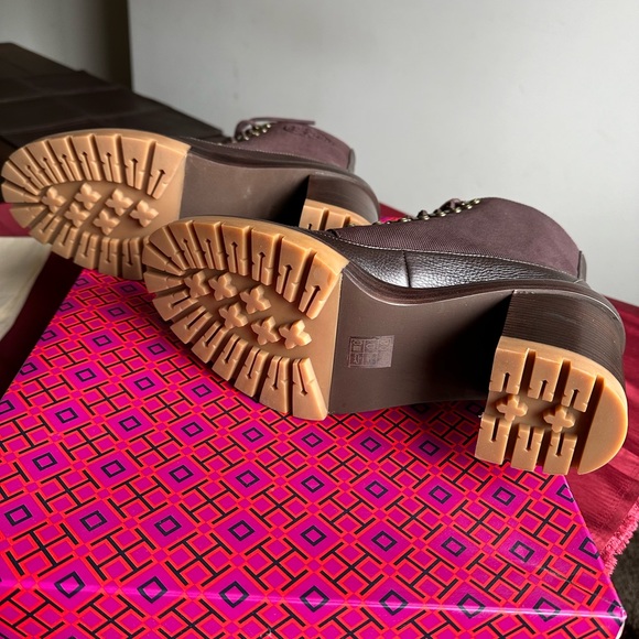 Tory Burch Miller 95 MM lug sole bootie in Fig - Picture 5 of 10